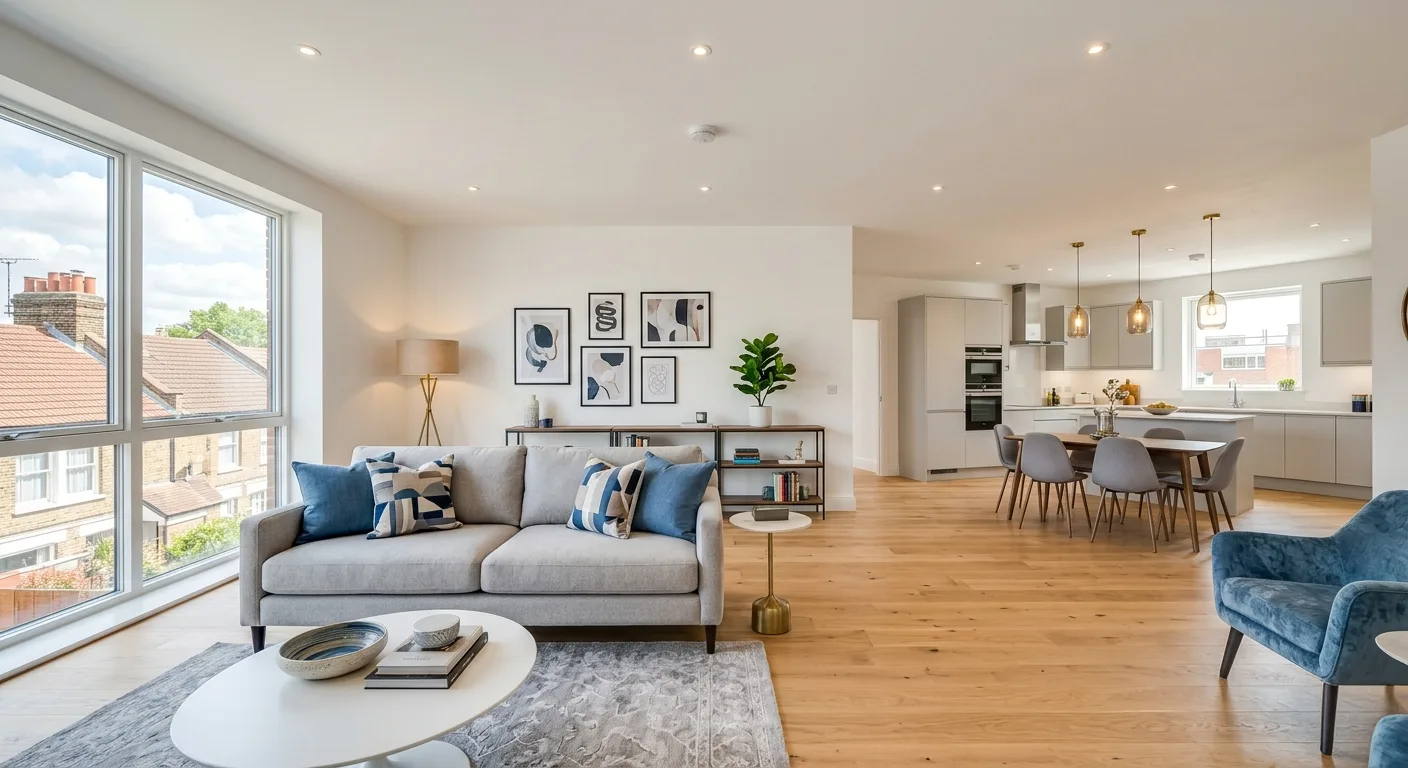 Staged dining room